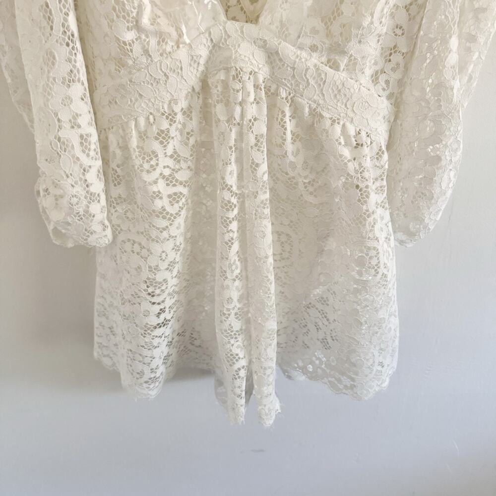 NEW For Love and Lemons White Santo Lace Romper XXS - Picture 3 of 7